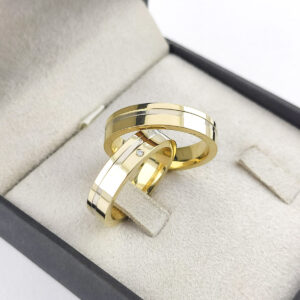 Aliança Bodas Rose/Branco