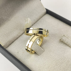 Aliança Bodas Rose/Branco